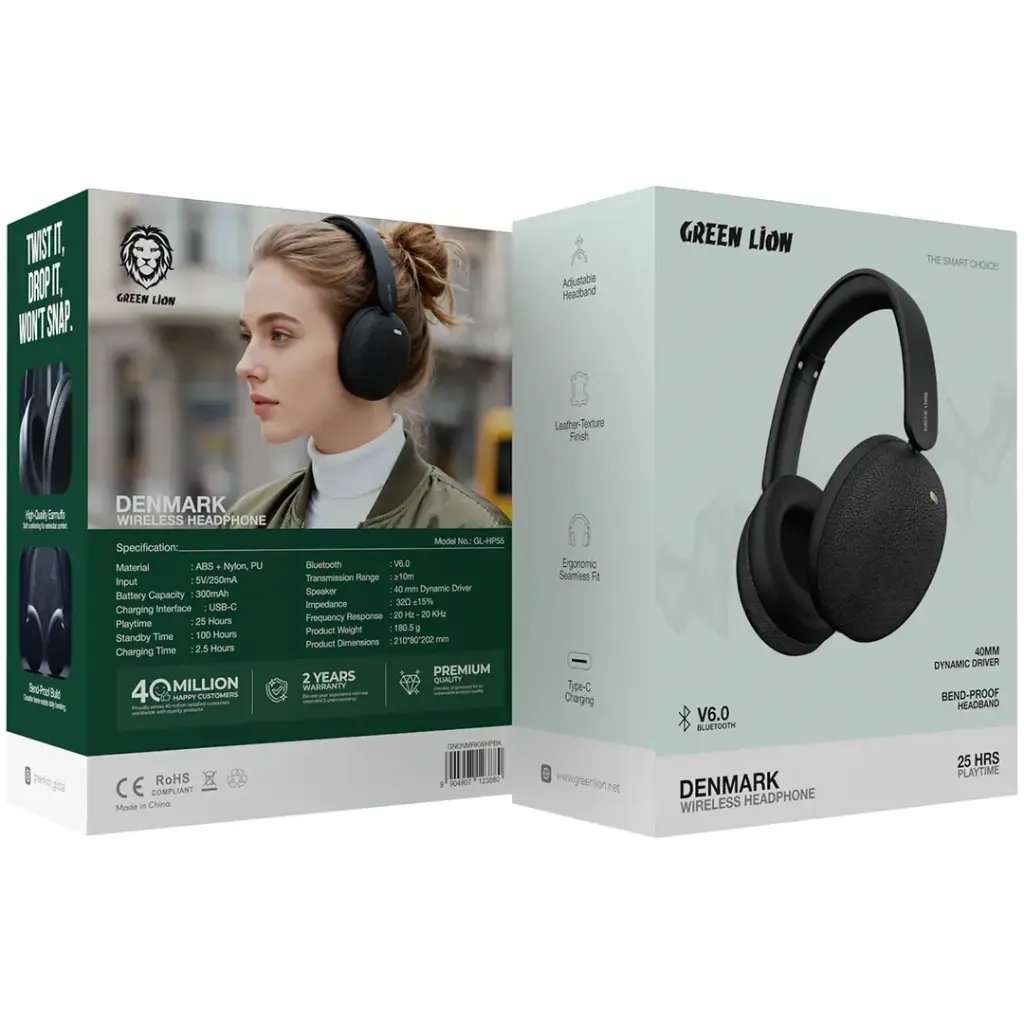 Green Lion Denmark Wireless Headphone - Linkphones Center